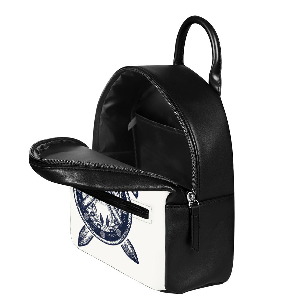 Ancient Spartan Print Leather Backpack