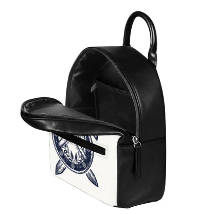 Ancient Spartan Print Leather Backpack
