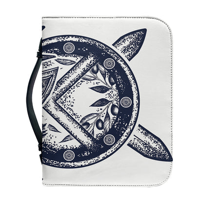Ancient Spartan Print Leather Bible Cover