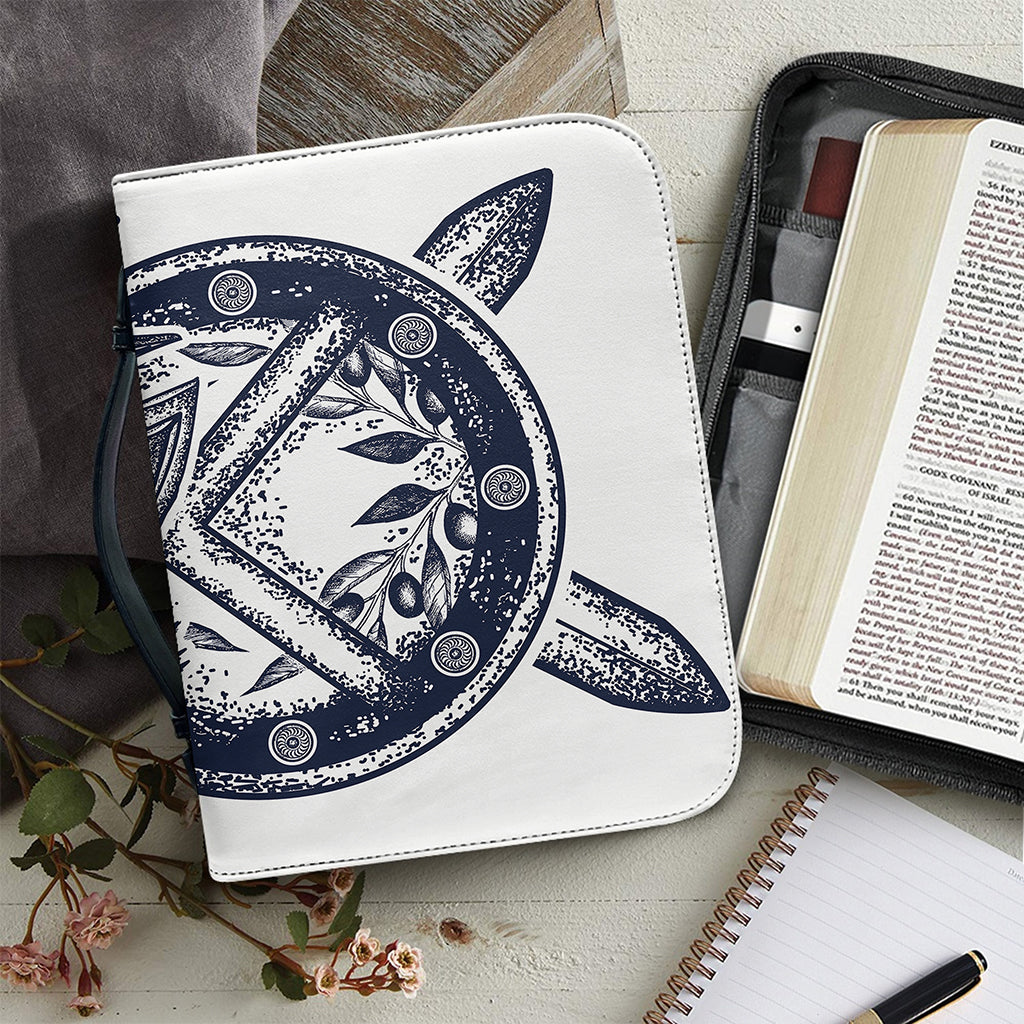 Ancient Spartan Print Leather Bible Cover