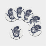 Ancient Spartan Print Leather Coaster Set