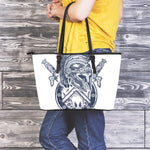 Ancient Spartan Print Leather Tote Bag