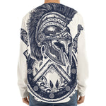 Ancient Spartan Print Long Sleeve Baseball Jersey