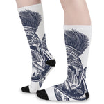 Ancient Spartan Print Long Socks