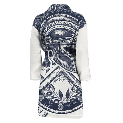 Ancient Spartan Print Men's Bathrobe