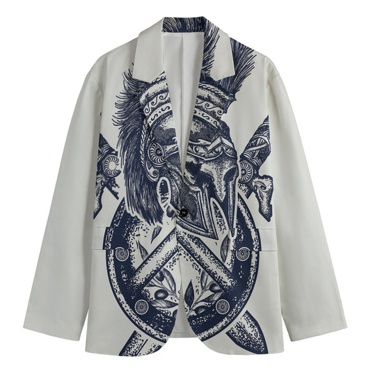 Ancient Spartan Print Men's Blazer