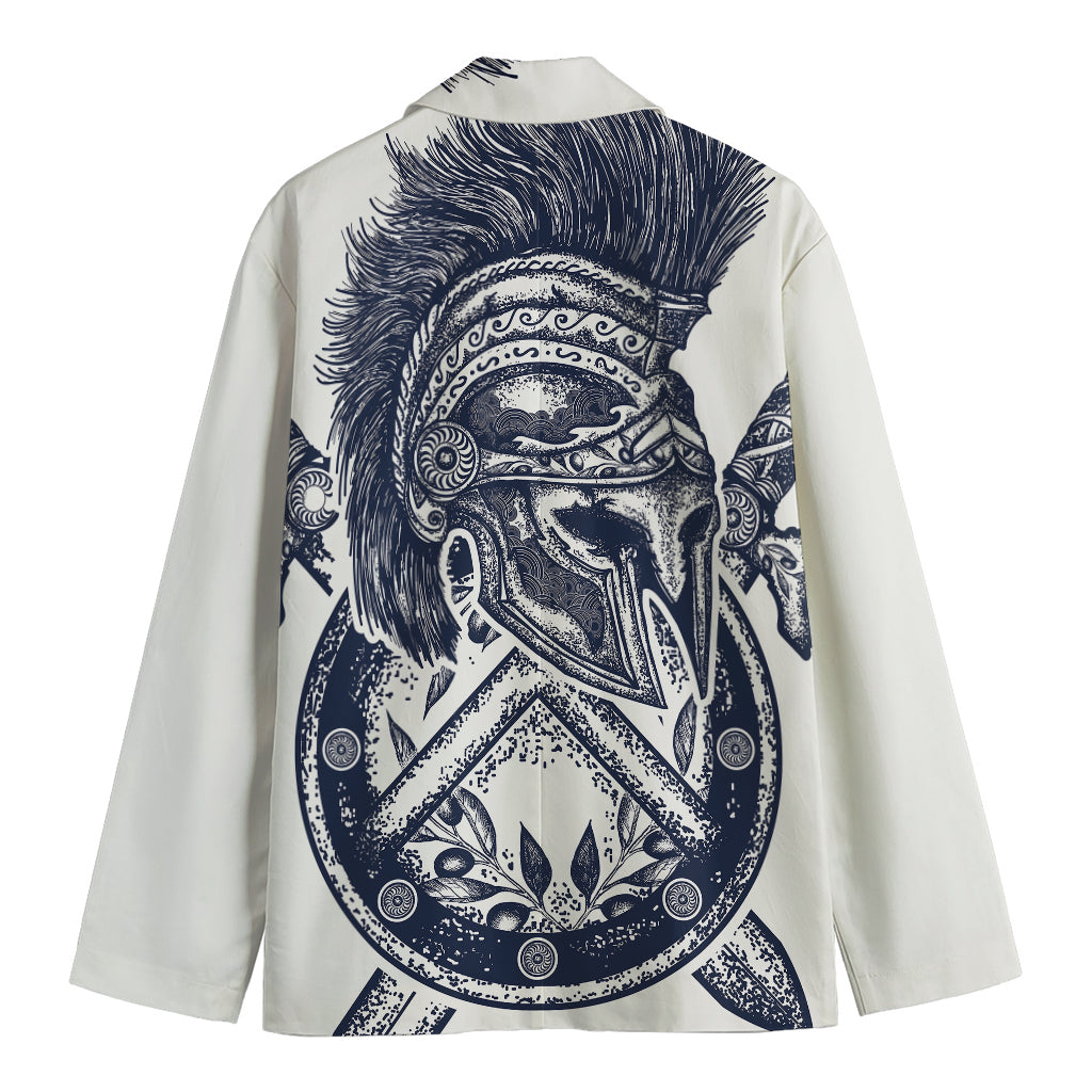 Ancient Spartan Print Men's Cotton Blazer