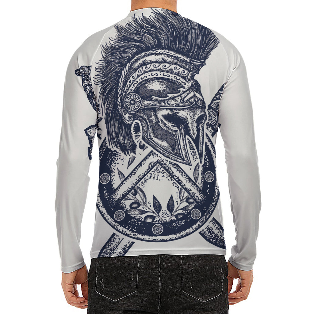 Ancient Spartan Print Men's Long Sleeve Rash Guard
