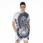 Ancient Spartan Print Men's Rompers