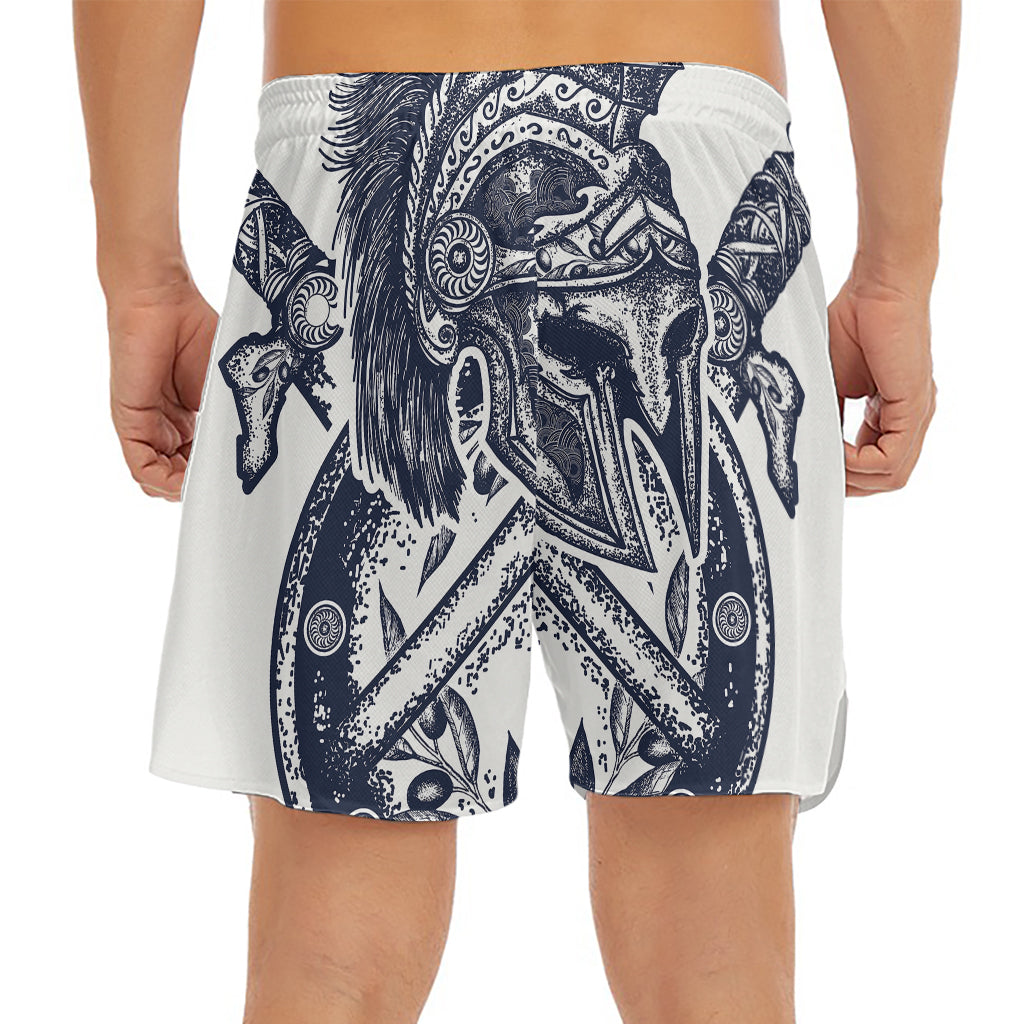 Ancient Spartan Print Men's Split Running Shorts