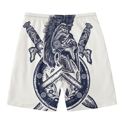 Ancient Spartan Print Men's Swim Trunks
