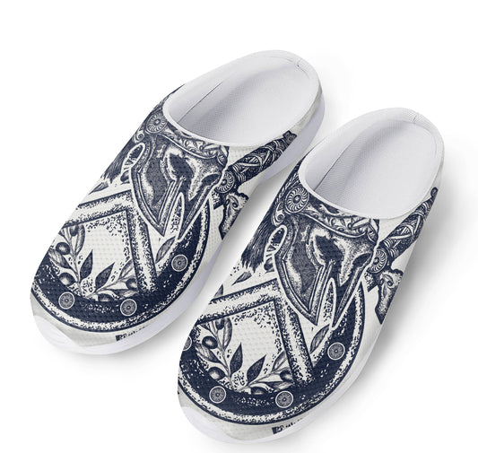 Ancient Spartan Print Mesh Casual Shoes