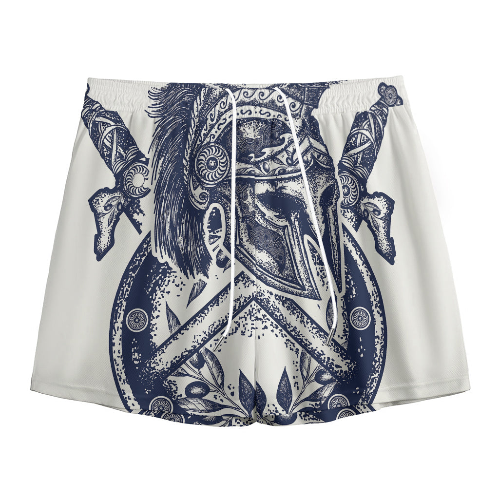 Ancient Spartan Print Mesh Shorts