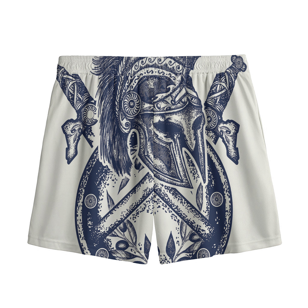Ancient Spartan Print Mesh Shorts