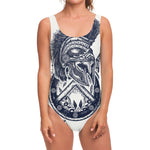 Ancient Spartan Print One Piece Swimsuit