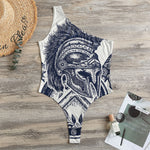 Ancient Spartan Print One Shoulder Bodysuit