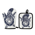 Ancient Spartan Print Oven Mitt And Pot Holder Set