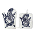 Ancient Spartan Print Oven Mitt And Pot Holder Set