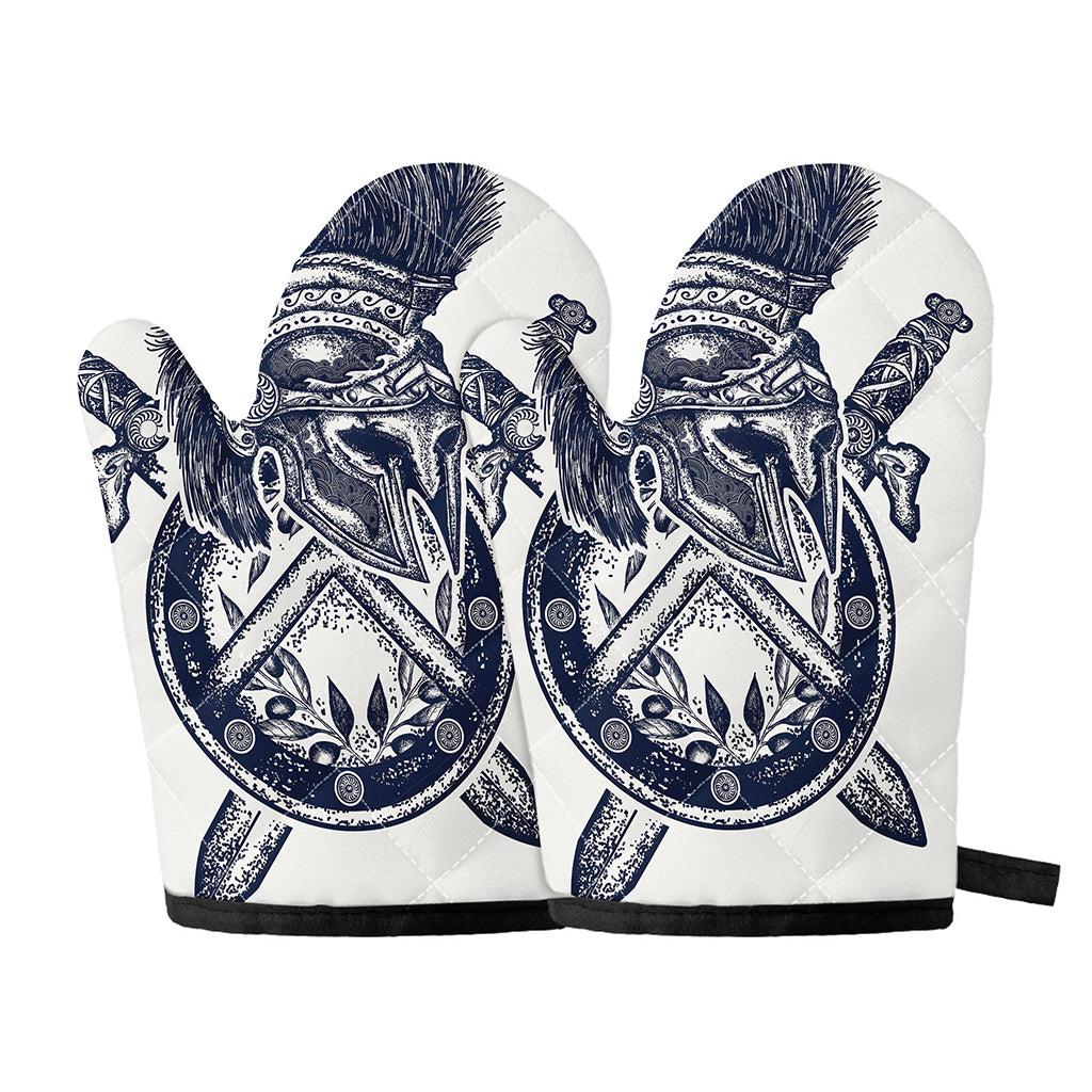 Ancient Spartan Print Oven Mitts
