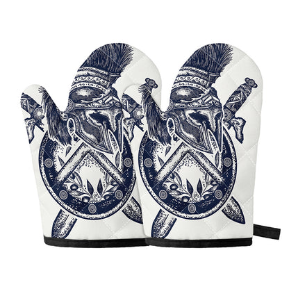 Ancient Spartan Print Oven Mitts