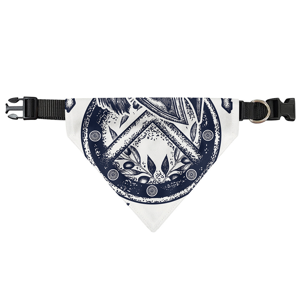 Ancient Spartan Print Over The Collar Dog Bandana