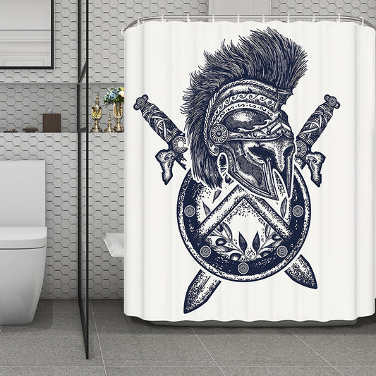 Ancient Spartan Print Polyester Shower Curtain