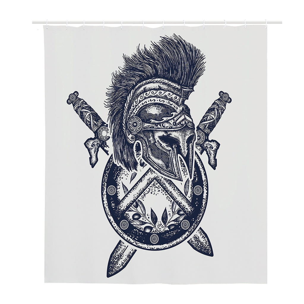 Ancient Spartan Print Polyester Shower Curtain
