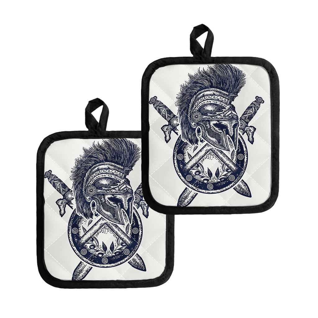 Ancient Spartan Print Pot Holders