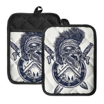 Ancient Spartan Print Pot Holders With Pocket