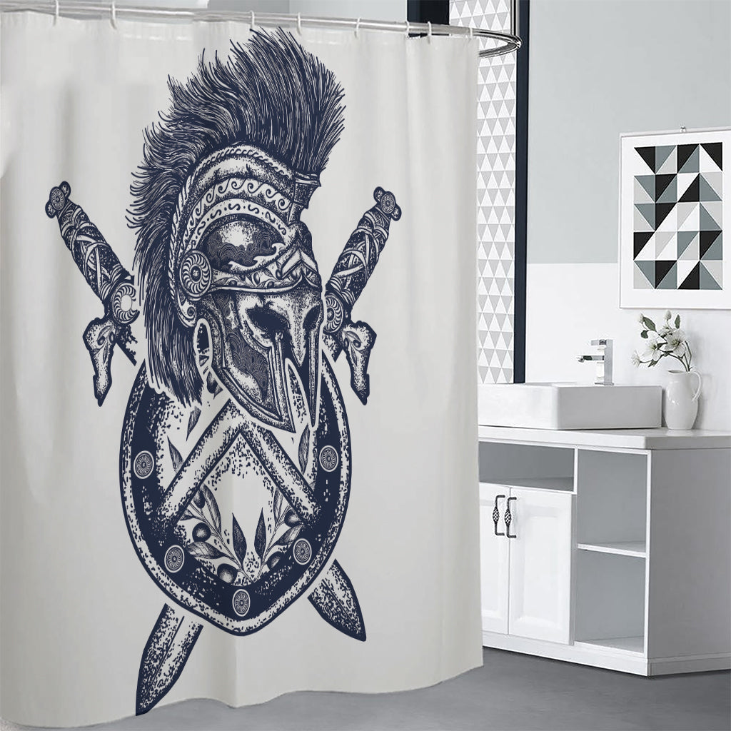 Ancient Spartan Print Premium Shower Curtain