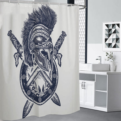 Ancient Spartan Print Premium Shower Curtain