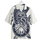 Ancient Spartan Print Rayon Hawaiian Shirt