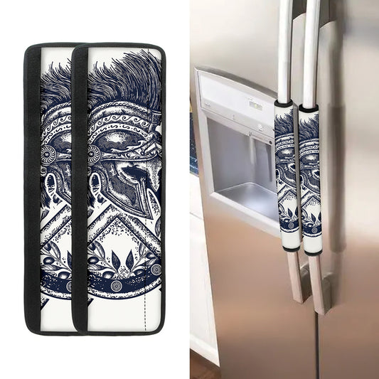 Ancient Spartan Print Refrigerator Handle Covers