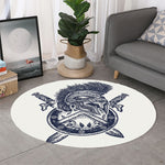 Ancient Spartan Print Round Rug