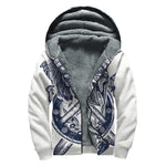 Ancient Spartan Print Sherpa Lined Zip Up Hoodie
