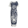Ancient Spartan Print Short Sleeve Long Nightdress