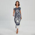 Ancient Spartan Print Short Sleeve Maxi Dress
