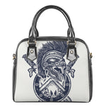 Ancient Spartan Print Shoulder Handbag
