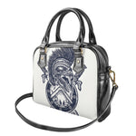 Ancient Spartan Print Shoulder Handbag