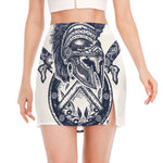 Ancient Spartan Print Side Slit Mini Skirt