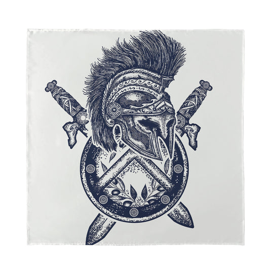 Ancient Spartan Print Silk Bandana
