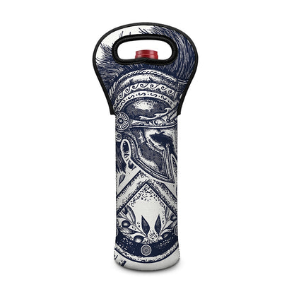 Ancient Spartan Print Single Neoprene Wine Tote