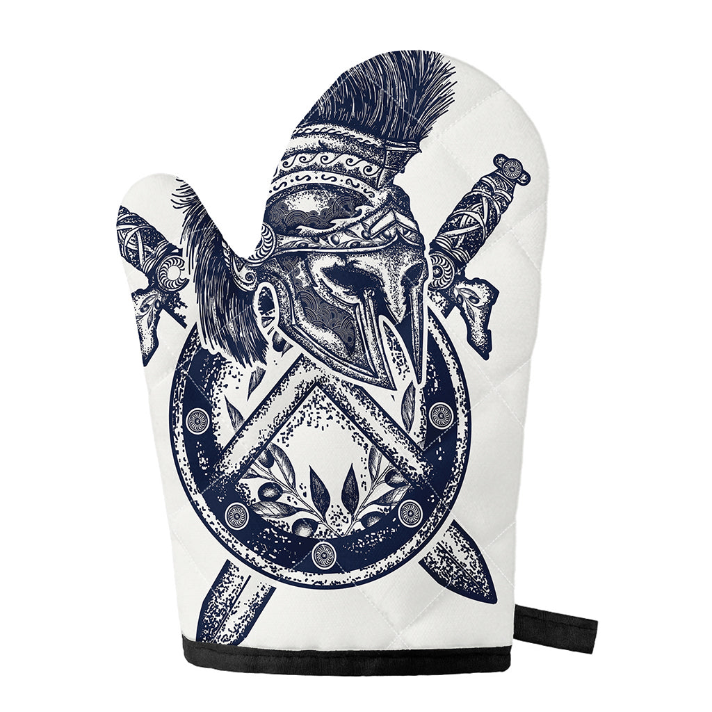 Ancient Spartan Print Single Oven Mitt