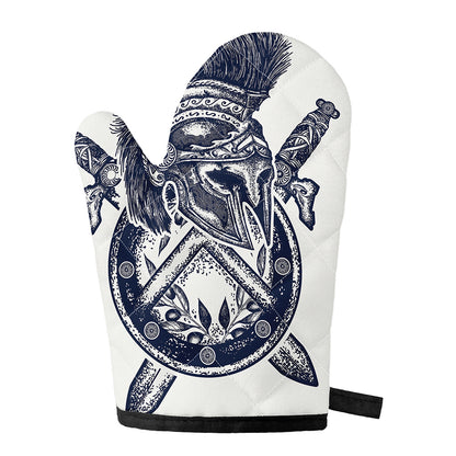 Ancient Spartan Print Single Oven Mitt