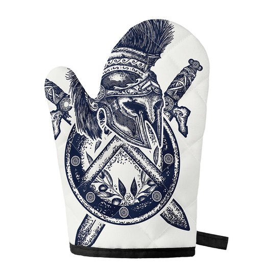 Ancient Spartan Print Single Oven Mitt