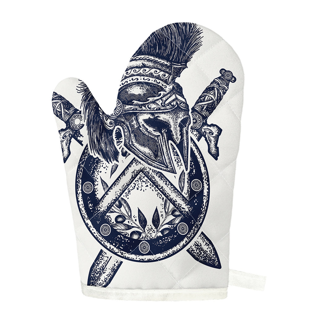 Ancient Spartan Print Single Oven Mitt