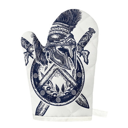 Ancient Spartan Print Single Oven Mitt