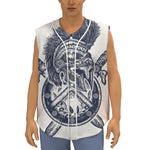 Ancient Spartan Print Sleeveless Baseball Jersey