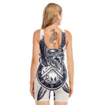 Ancient Spartan Print Sleeveless One Piece Swimsuit