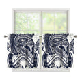 Ancient Spartan Print Tier Curtains